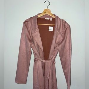 Cato Belted lightweight suede trench coat